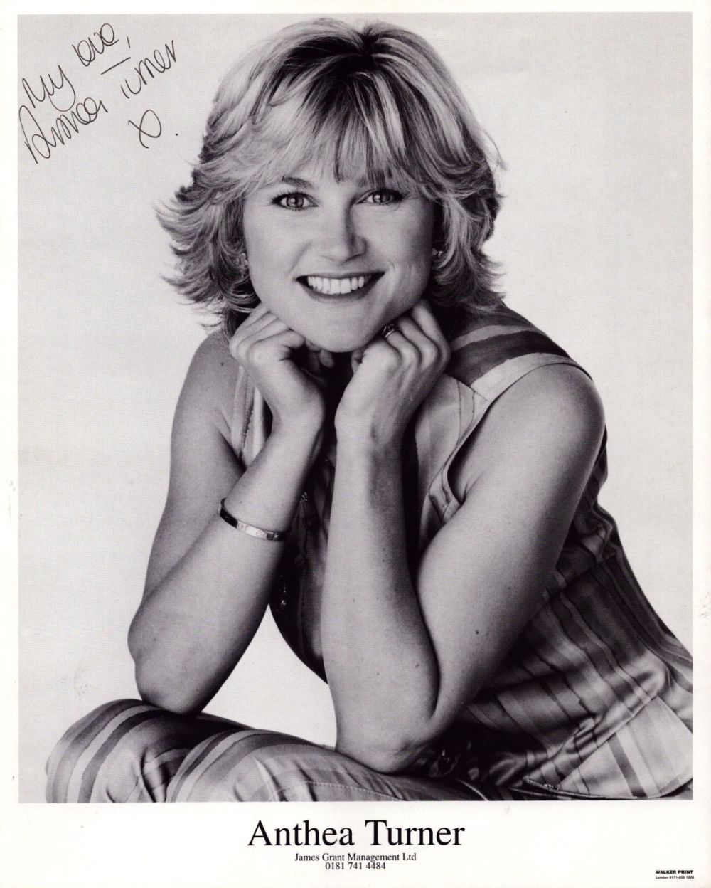 Lot 348: Anthea Turner signed 10x8 inch black and white...