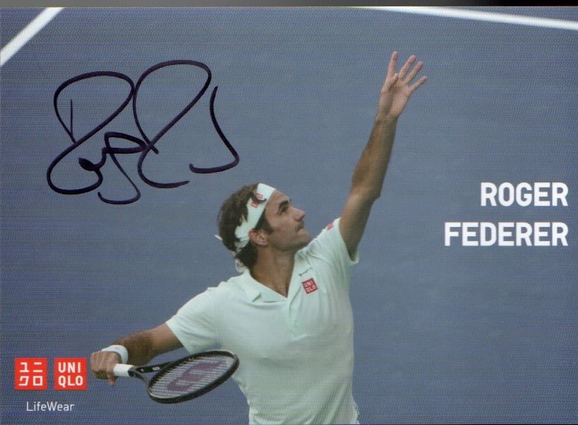 Lot 386: Roger Feder Tennis signed P/C sized promo card....