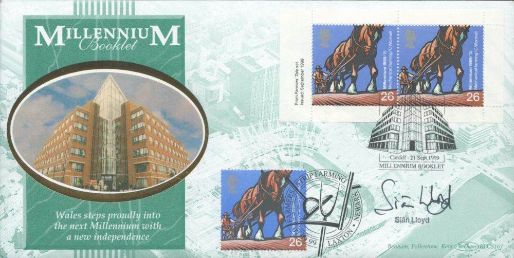 Lot 432: Sian Lloyd signed Millennium booklet FDC. Double postmarked...