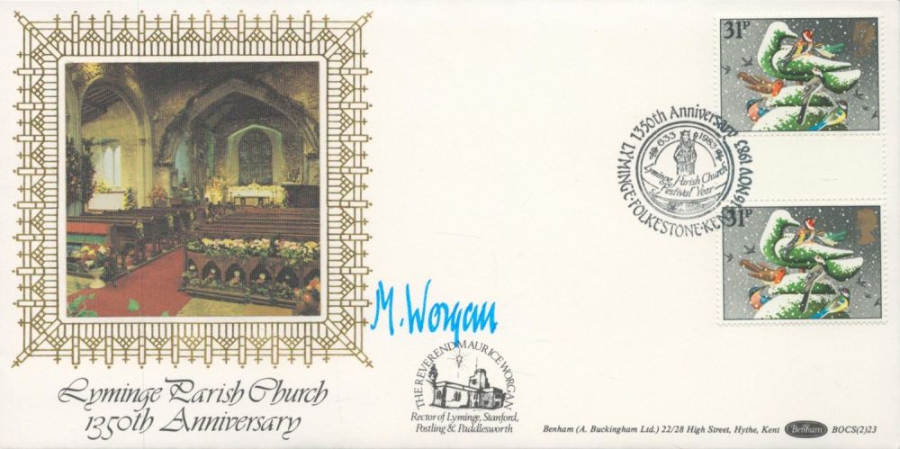 Lot 454: Rev M Worgan signed FDC, Lyminge church priest....
