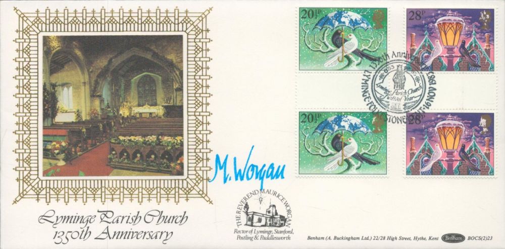 Lot 456: Rev M Worgan signed FDC, Lyminge church priest....