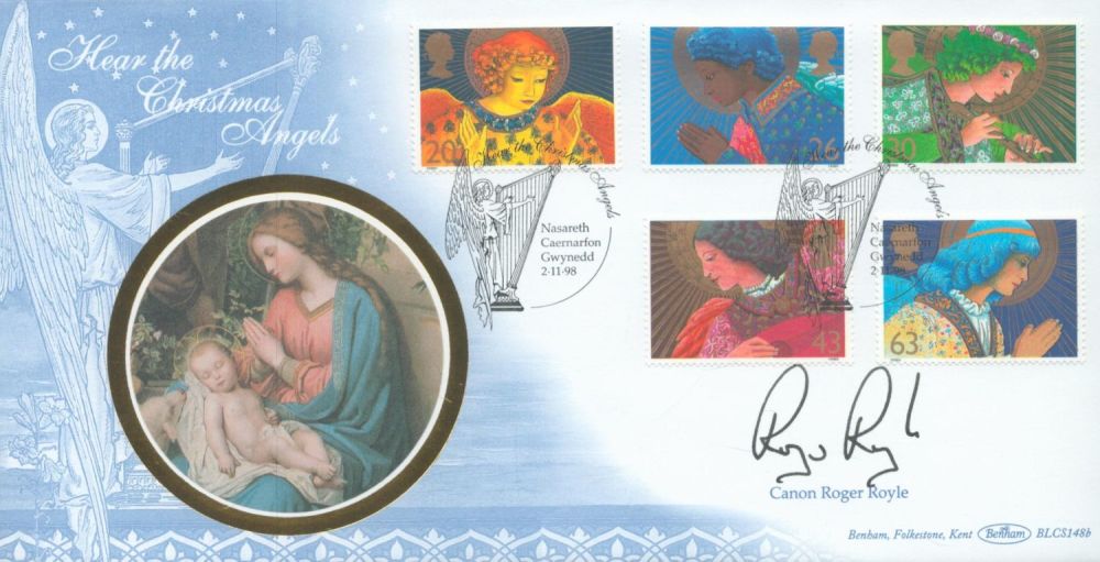Lot 458: Canon Roger Royle signed Christmas Angels FDC. 2/11/98...