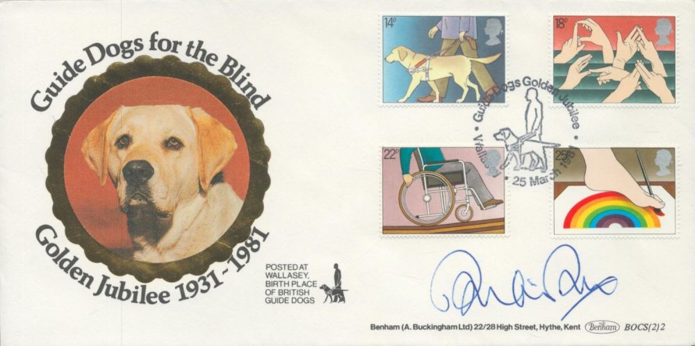 Lot 469: Brian Rix signed Guide Dogs FDC. 25/3/81 Wallasey...