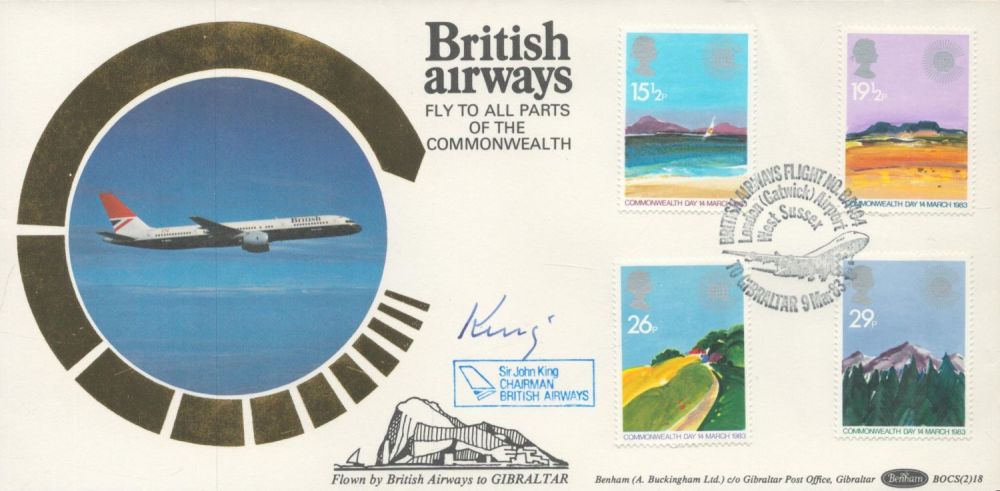 Lot 473: Sir John King signed British Airways FDC. 9/3/83...