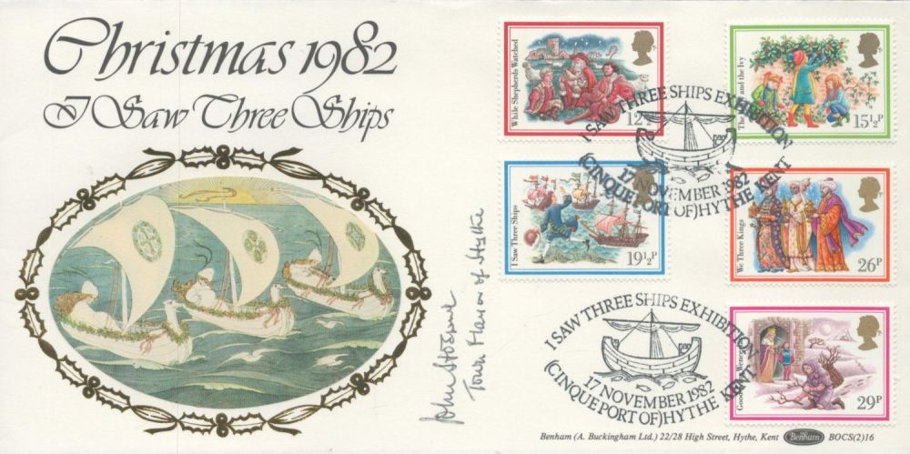 Lot 474: Town mayor of Hythe signed Christmas 1982 FDC....