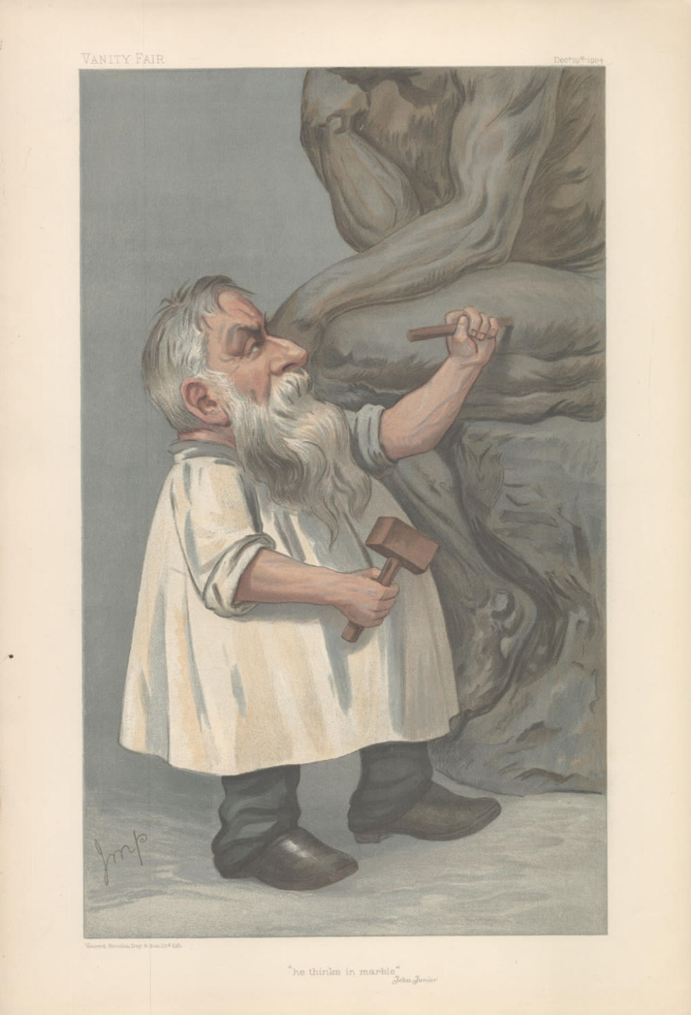 Lot 483: Vanity Fair print. Titled He thinks in marble....