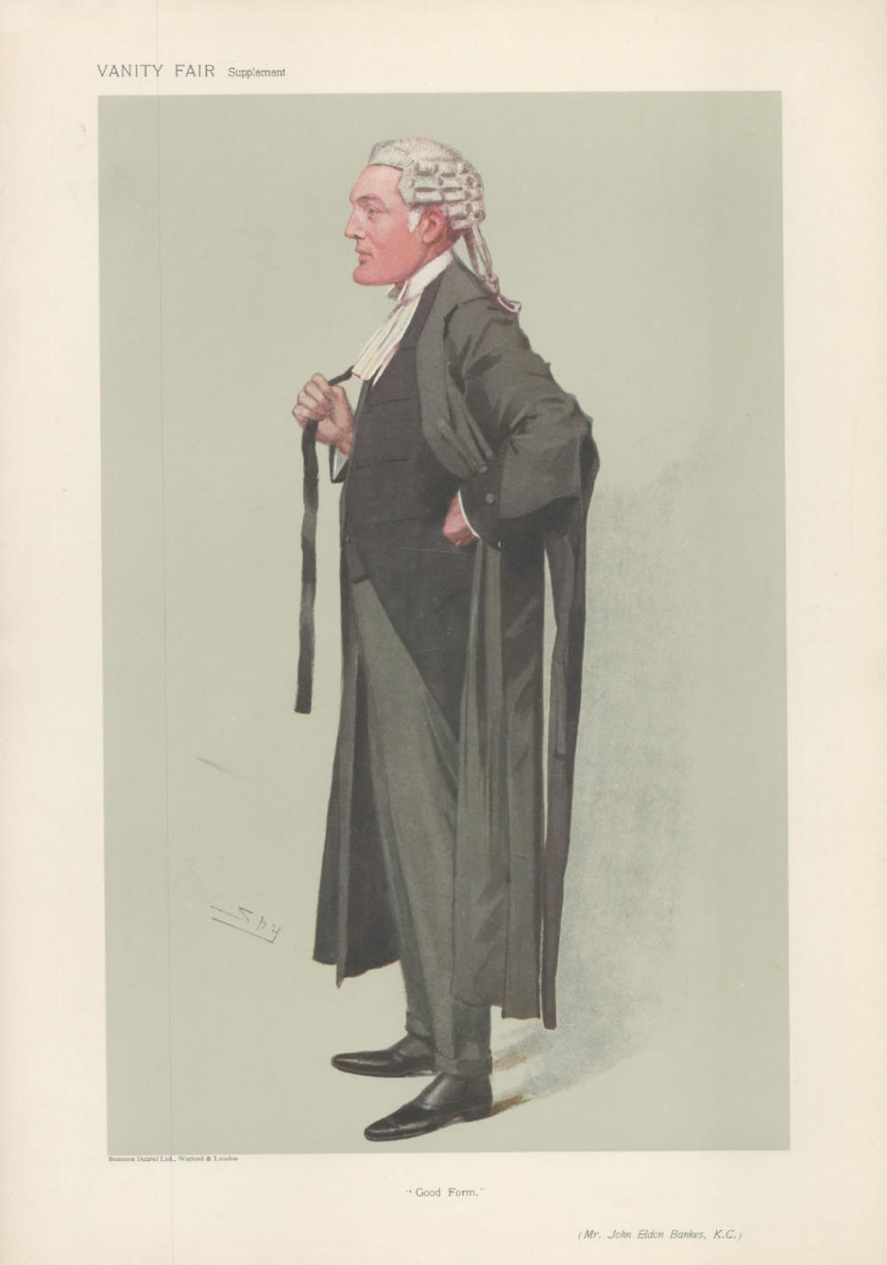 Lot 486: Vanity Fair print. Titled Good Form. Subject Mr...