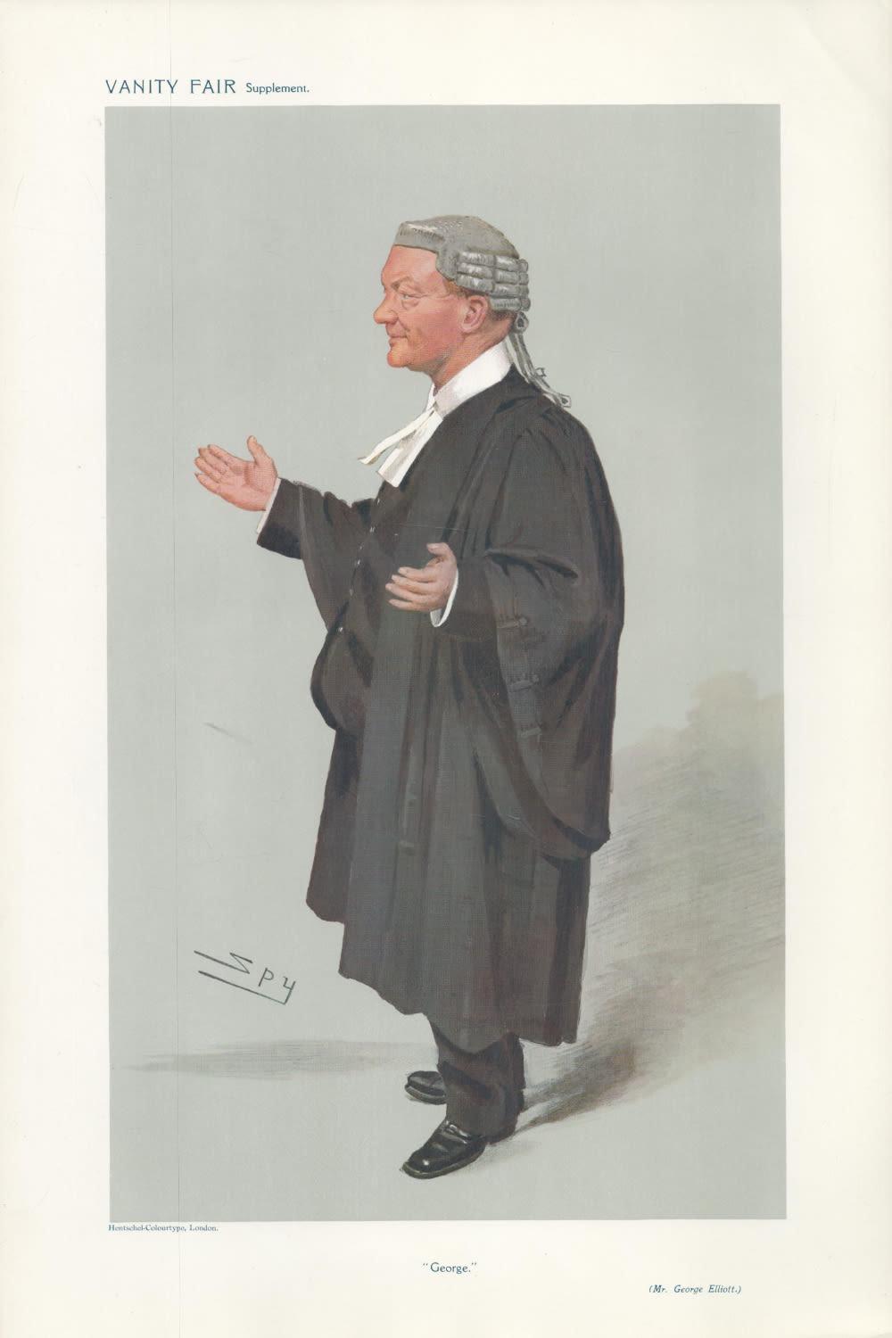 Lot 487: Vanity Fair print. Titled George. Subject Mr George...