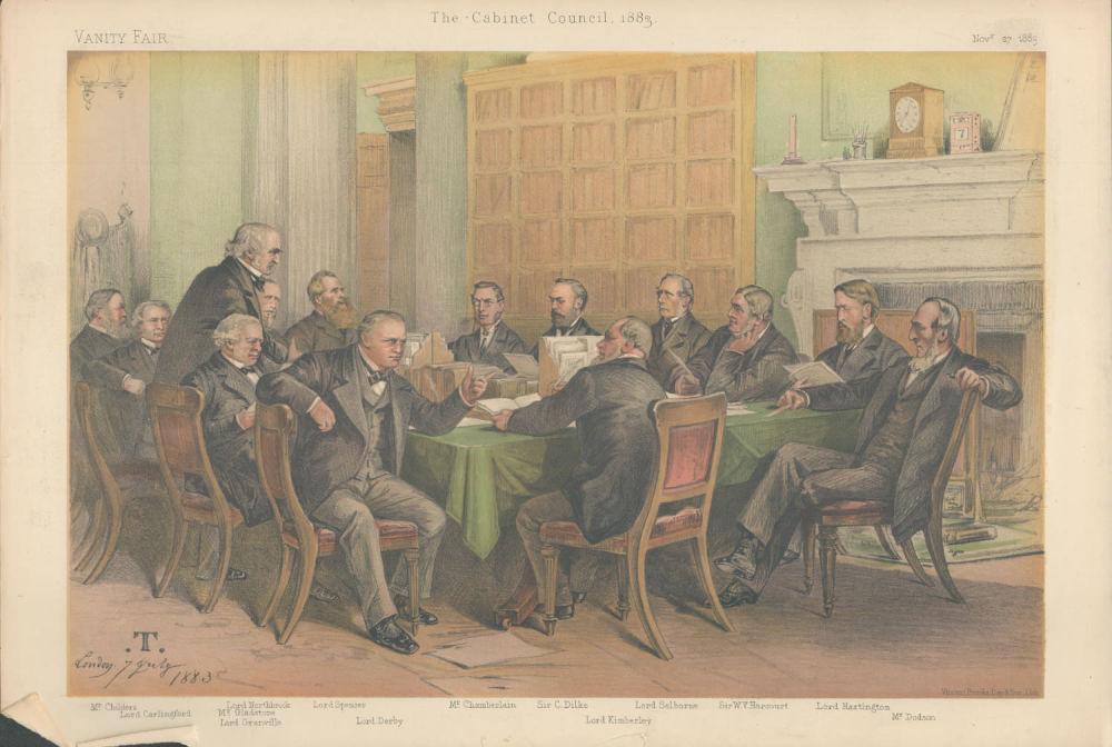 Lot 500: Vanity Fair print. Subject The Cabinet Council 1883....