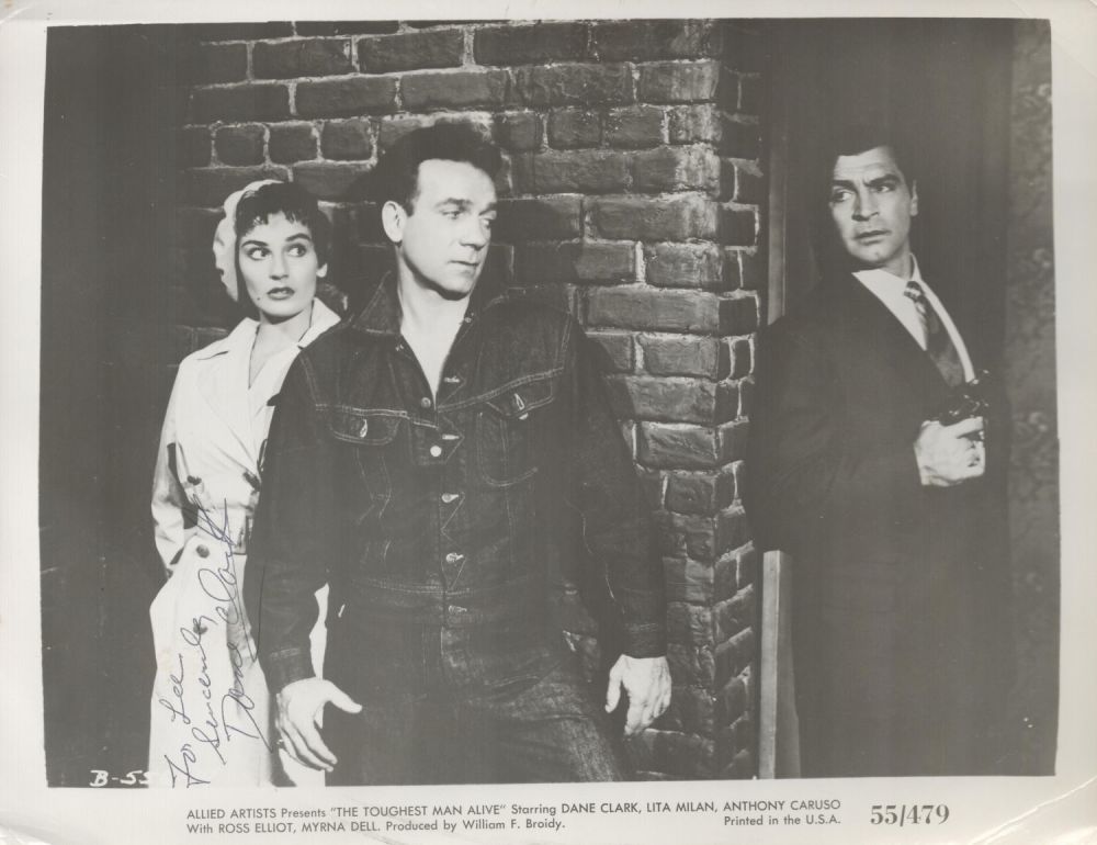 Lot 541: Dane Clark signed 10x8inch black and white photo....