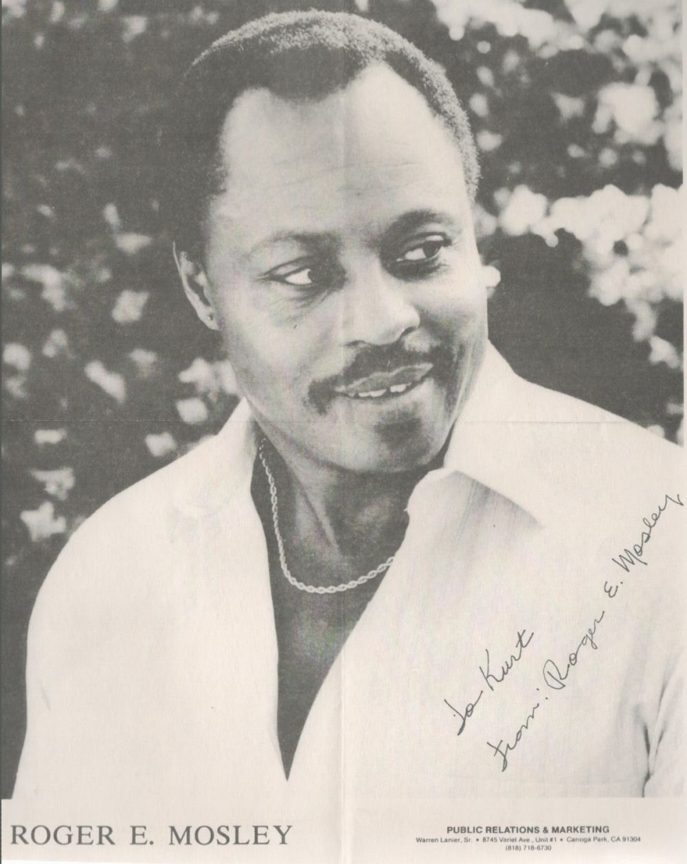 Lot 542: Roger E Mosley signed 10x8inch black and white...