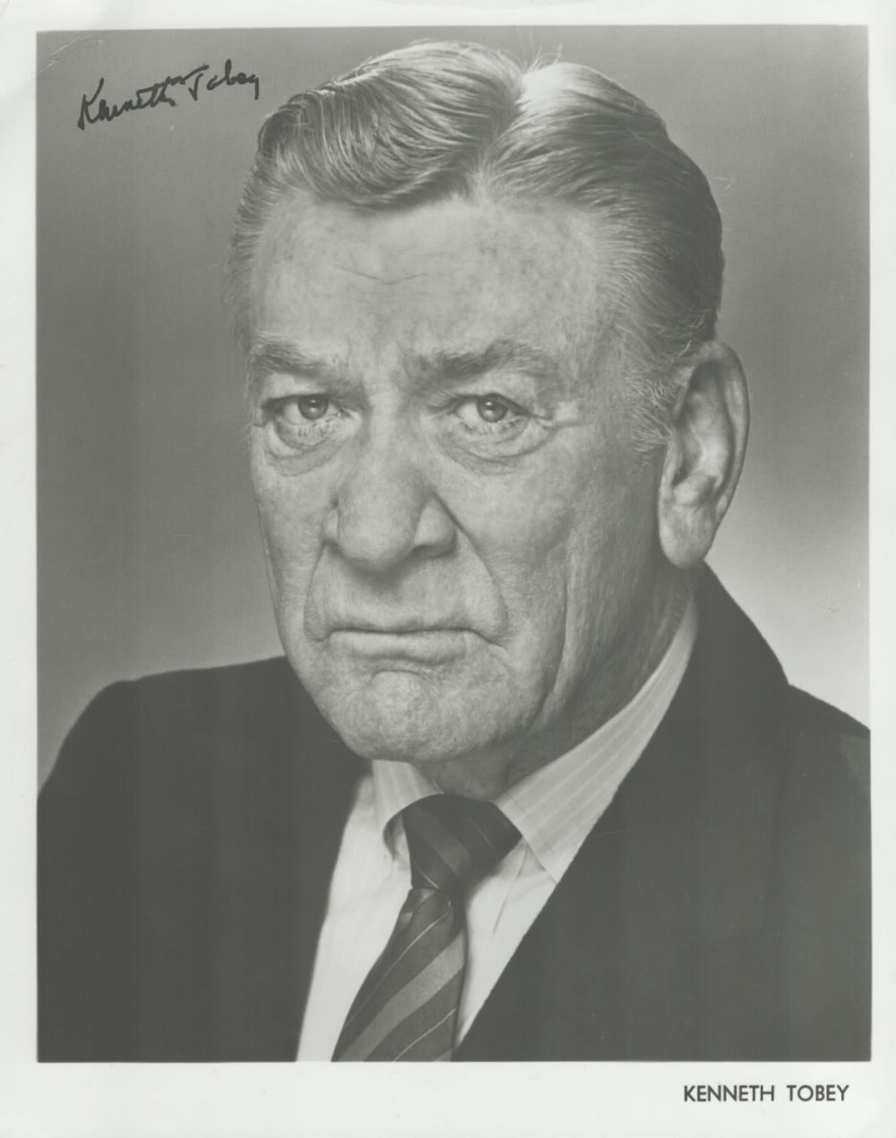 Lot 553: Kenneth Tobey signed 10x8inch black and white photo....