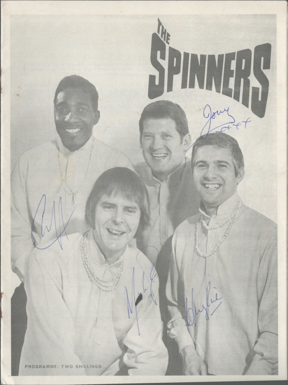 Lot 556: The Spinners signed programme. Signed on front cover....