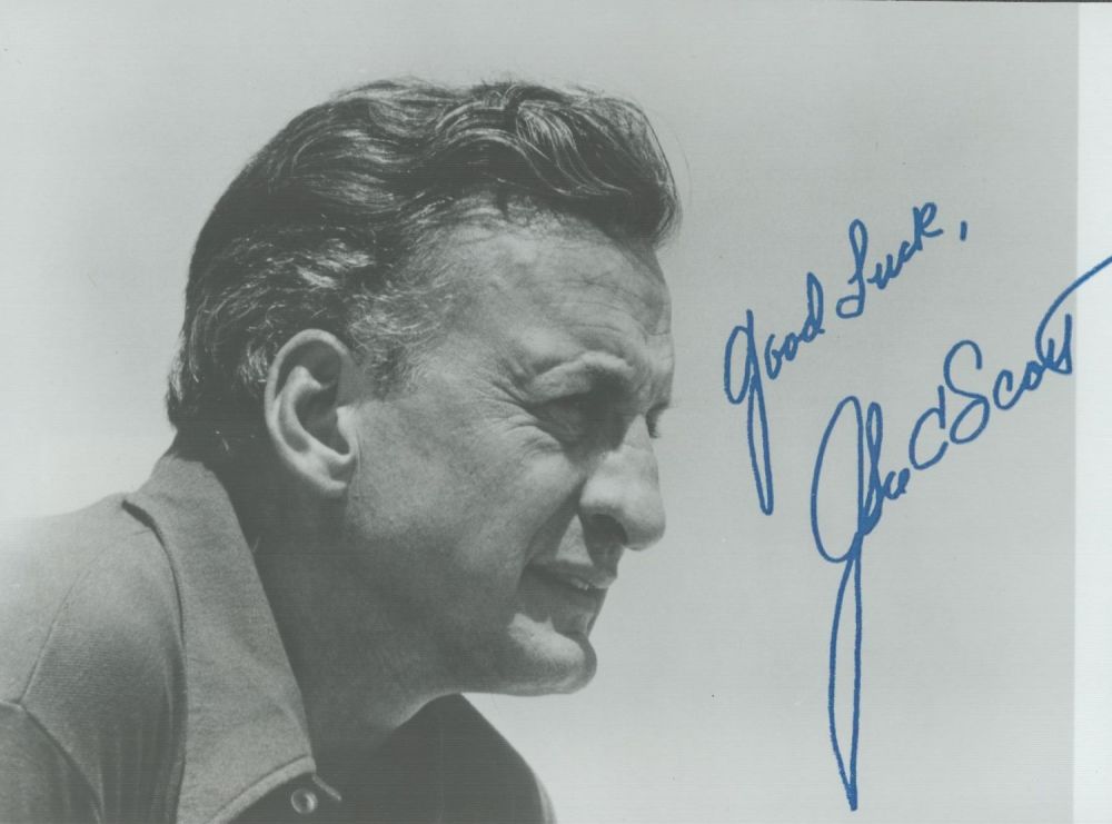 Lot 558: George C Scott signed 6x4inch black and white...