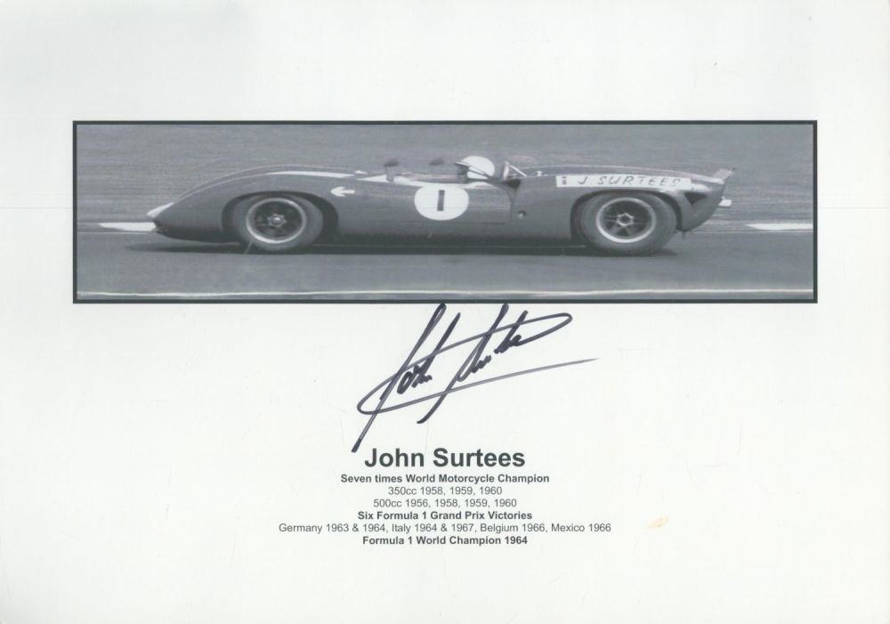 Lot 634: John Surtees (1934 2017) 7x Motorcycle Champion And...