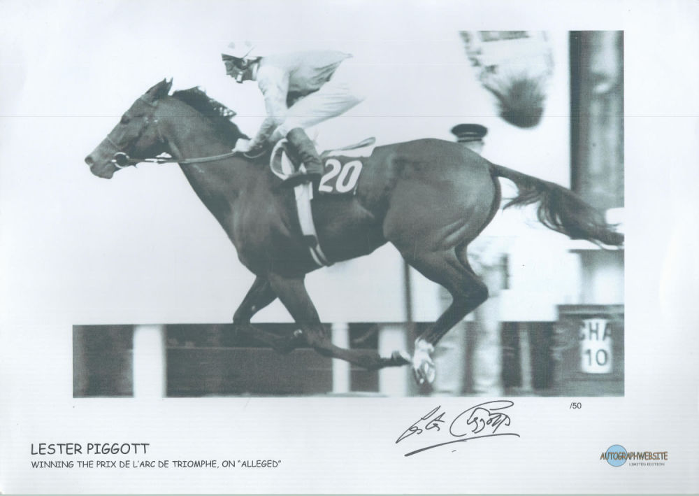 Lot 640: Lester Piggott (1935 2022) Signed Alleged Prix De...