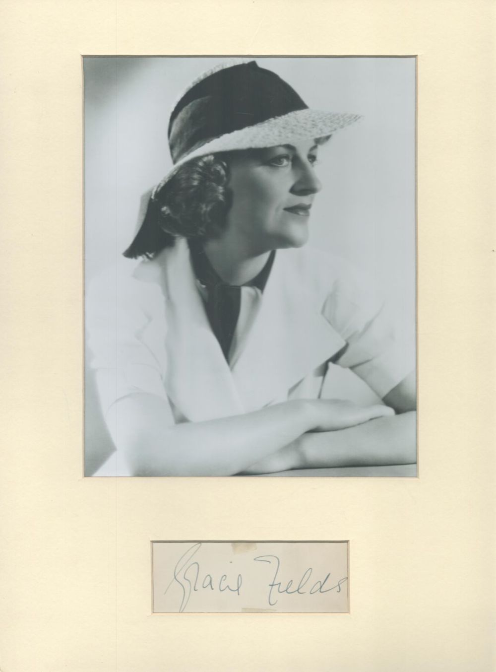 Lot 695: Gracie Fields 16x12 overall mounted signature piece includes...