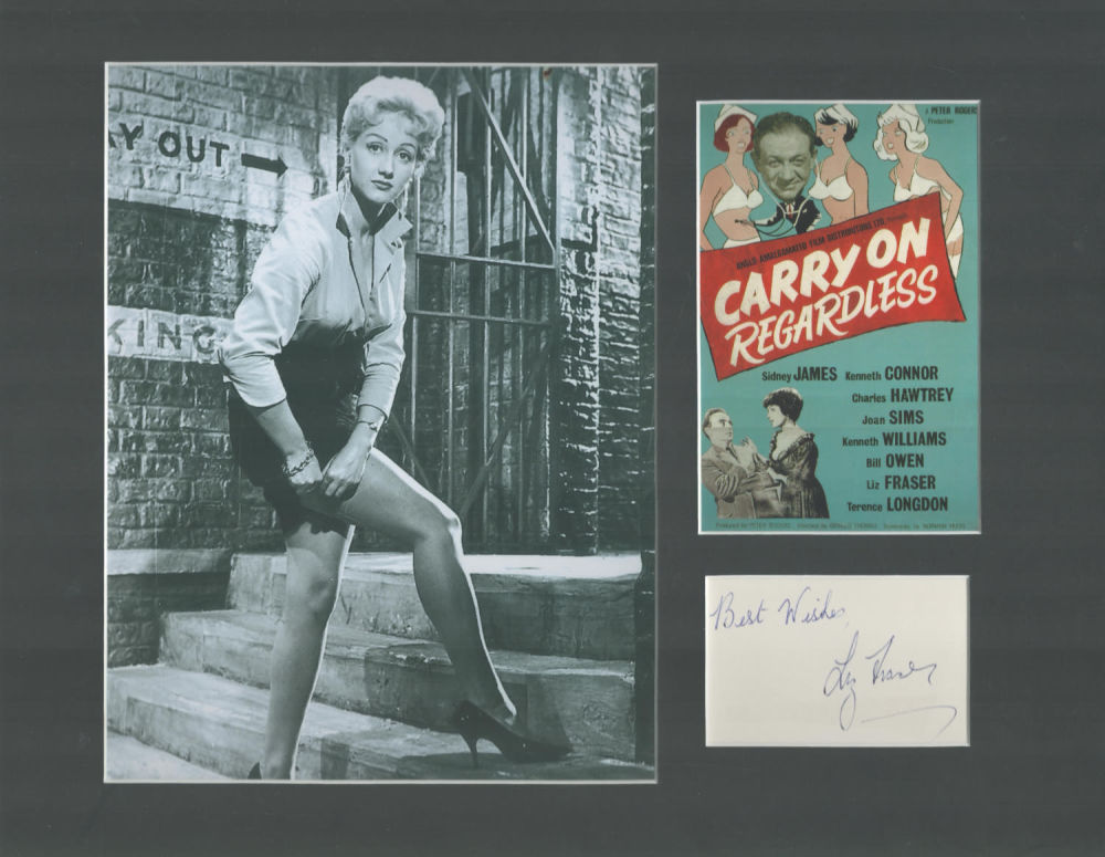 Lot 709: Liz Fraser 15x13 inch overall mounted signature display...