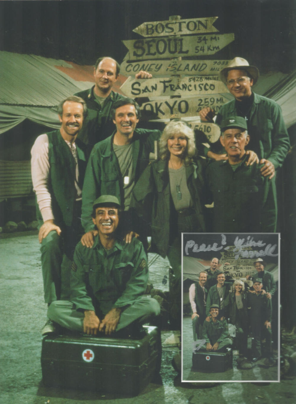 Lot 710: Mike Farrell signed 16x12 inch overall Mash Tv...