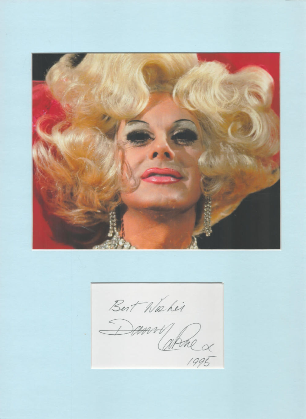 Lot 711: Danny La Rue 16x12 inch overall mounted signature...