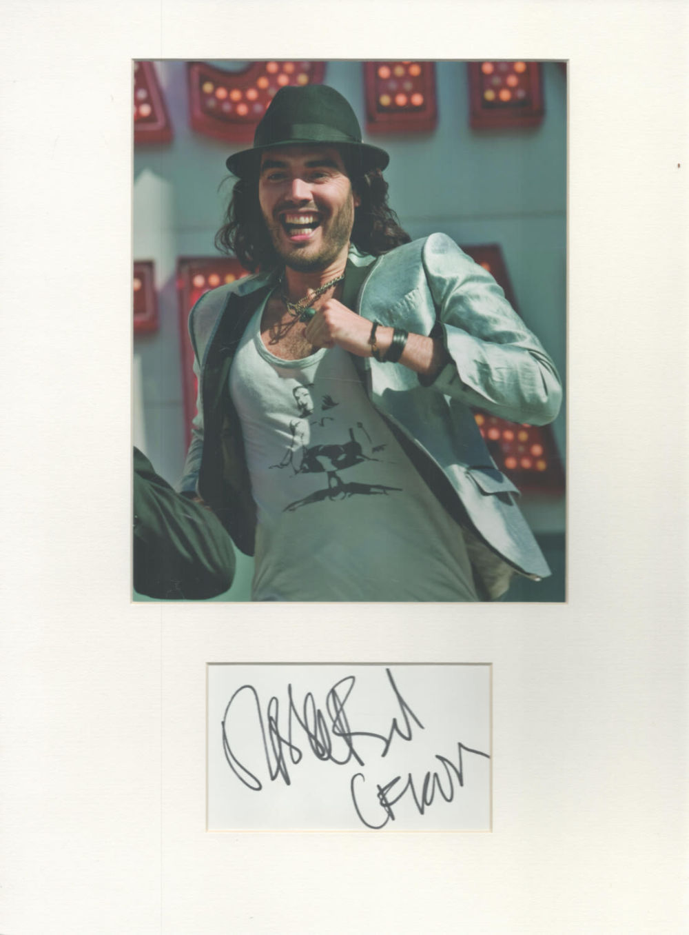 Lot 715: Russell Brand 16x12 overall mounted signature piece includes...