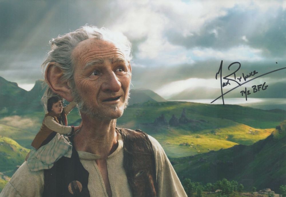 Lot 725: Mark Rylance signed 12x8 inch BFG colour photo....