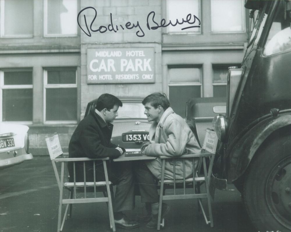 Lot 728: Rodney Bewes signed 10x8 inch Billy Liar black...