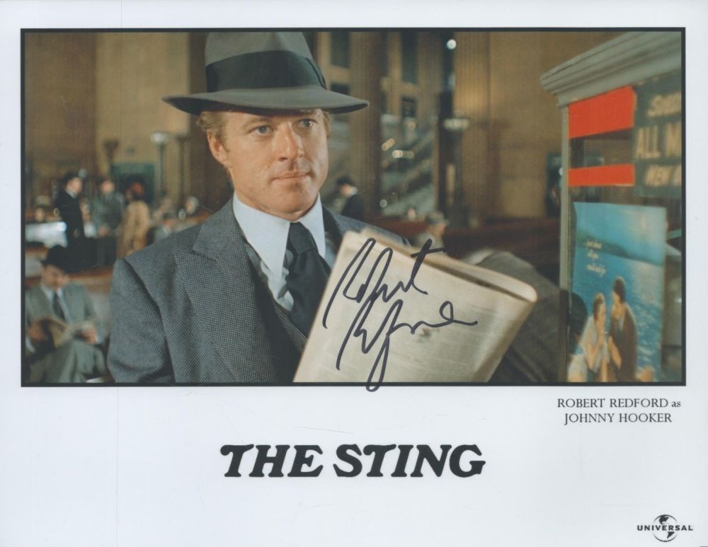 Lot 729: Robert Redford signed 10x8 inch colour The Sting...
