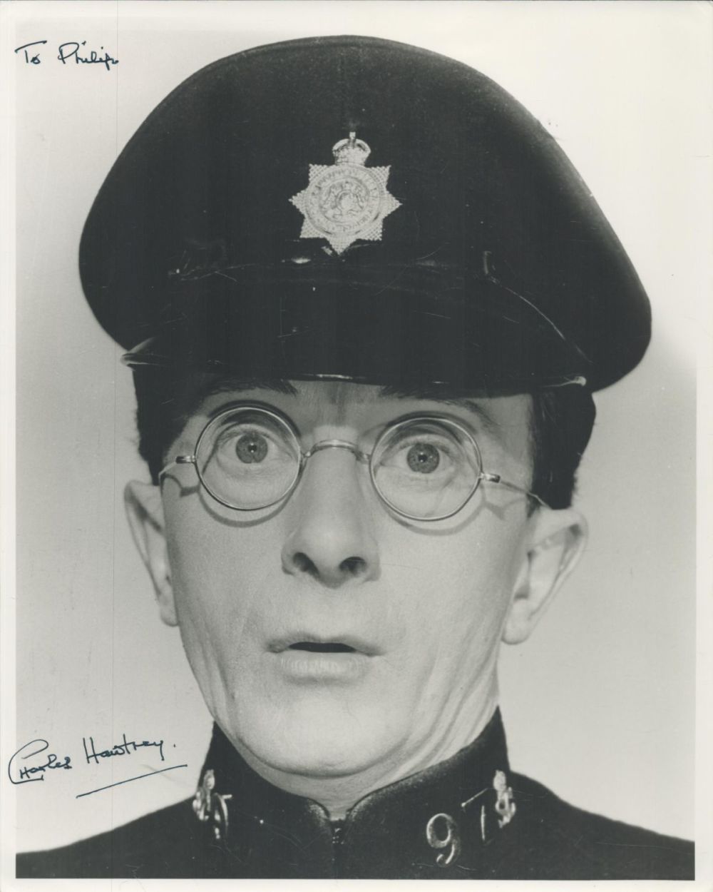 Lot 738: Charles Hawtrey signed 10x8 inch black and white...