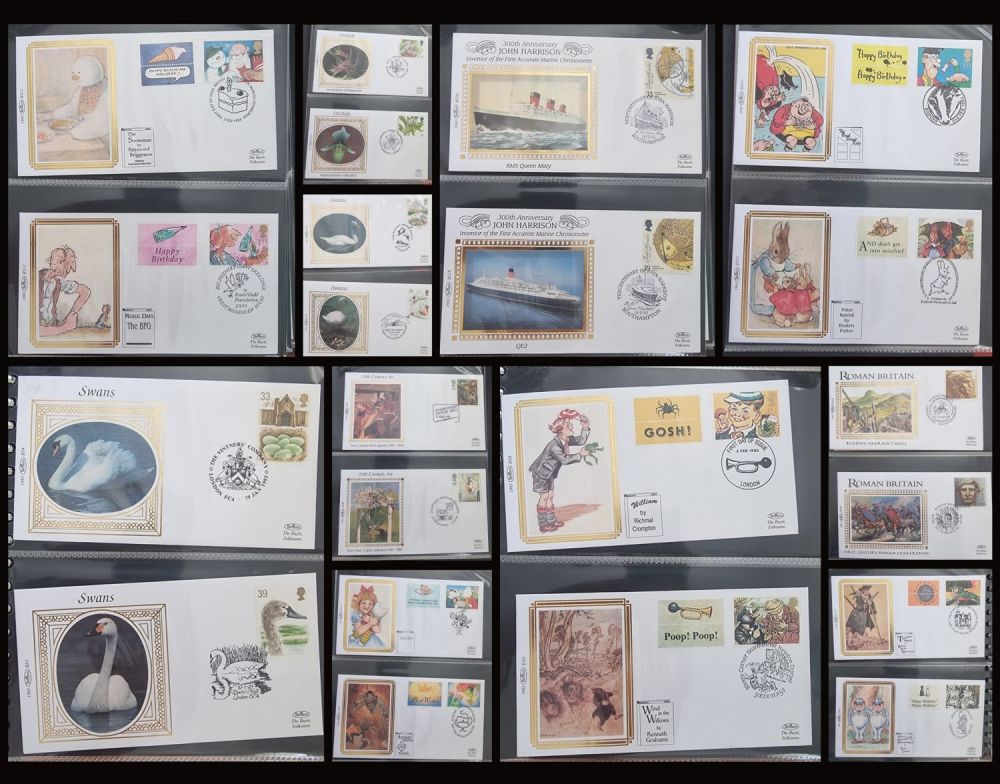 Lot 212: Benham Suede Orange Album Collection 42 FDC (Gold...