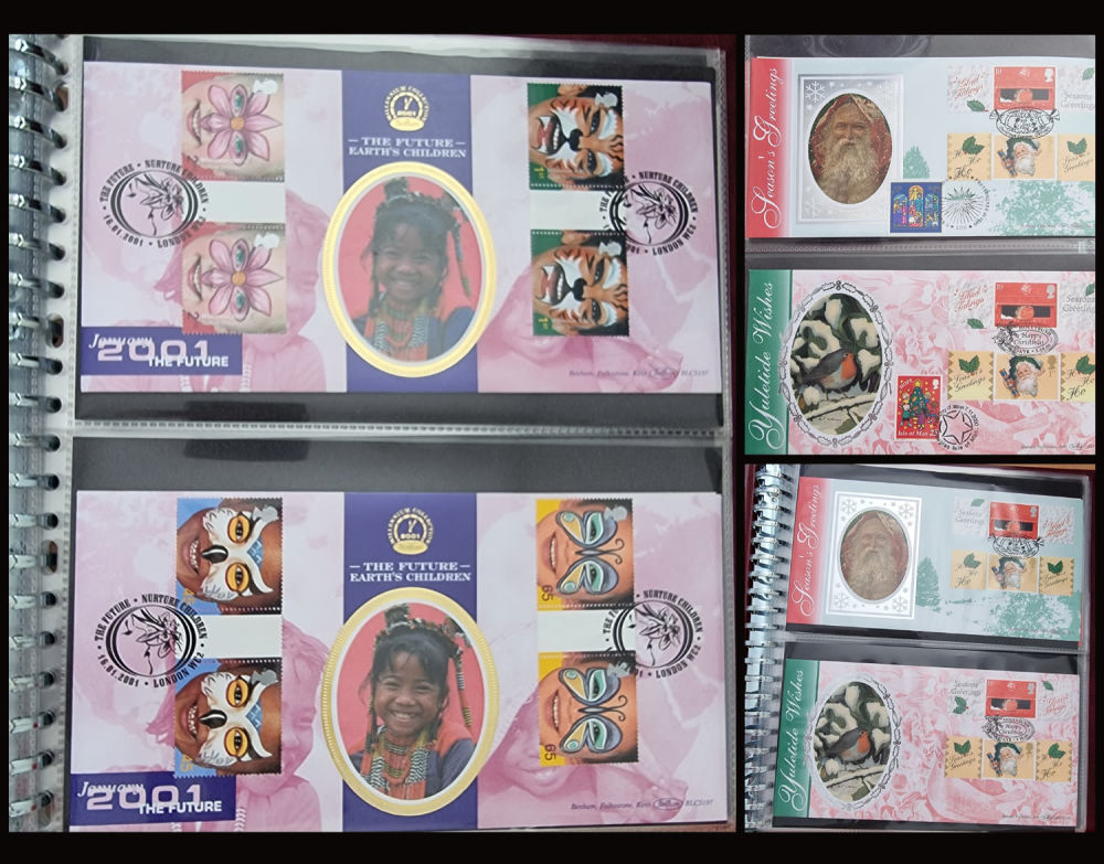 Lot 239: Burgundy Benham Album Collection 25 FDC 5 x...