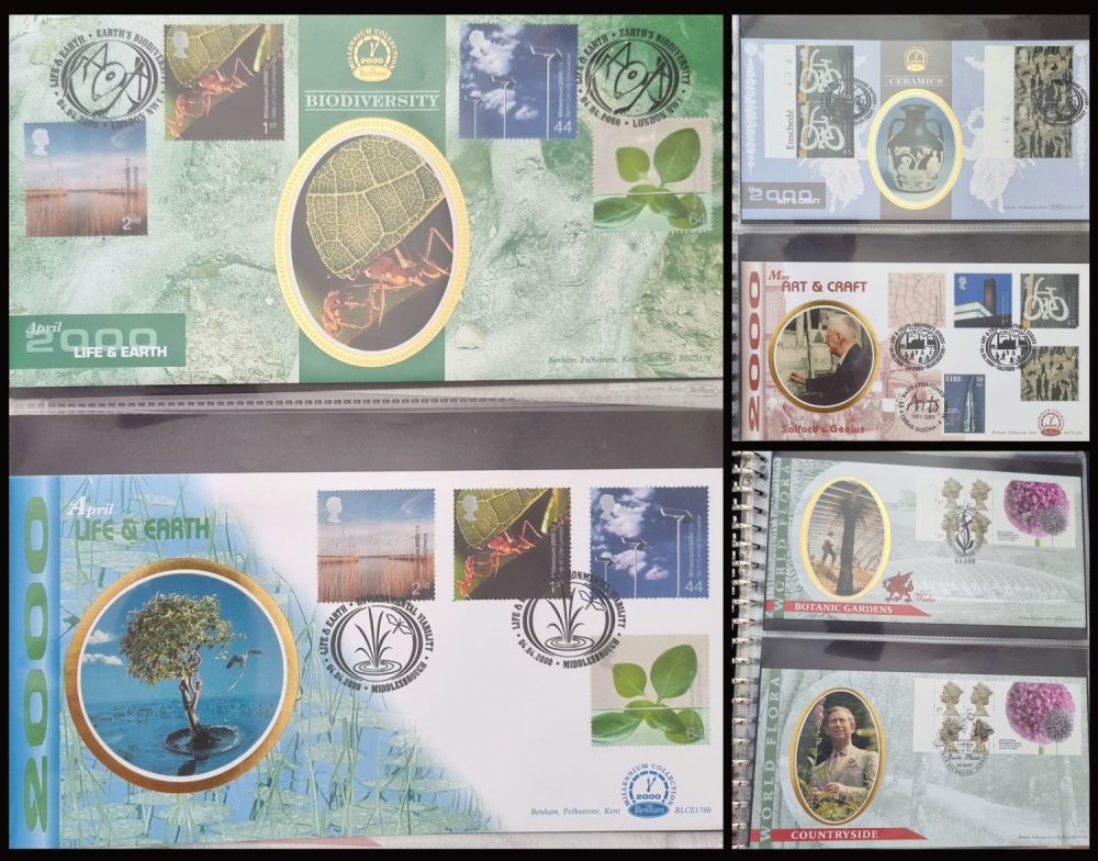 Lot 240: Benham Suede Blue Album Collection 27 FDC 5...