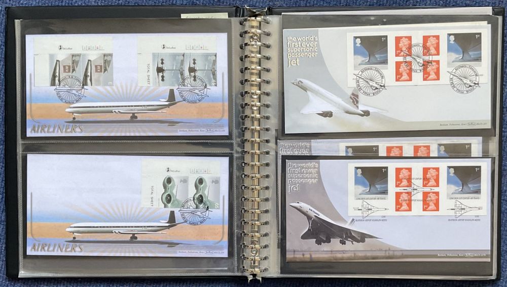 Lot 250: Burgundy Benham Album collection 24 FDC 6 x...