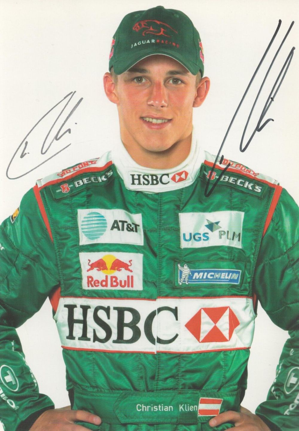 Lot 298: Christian Klien signed 8x6inch promotional photo. Racing driver....