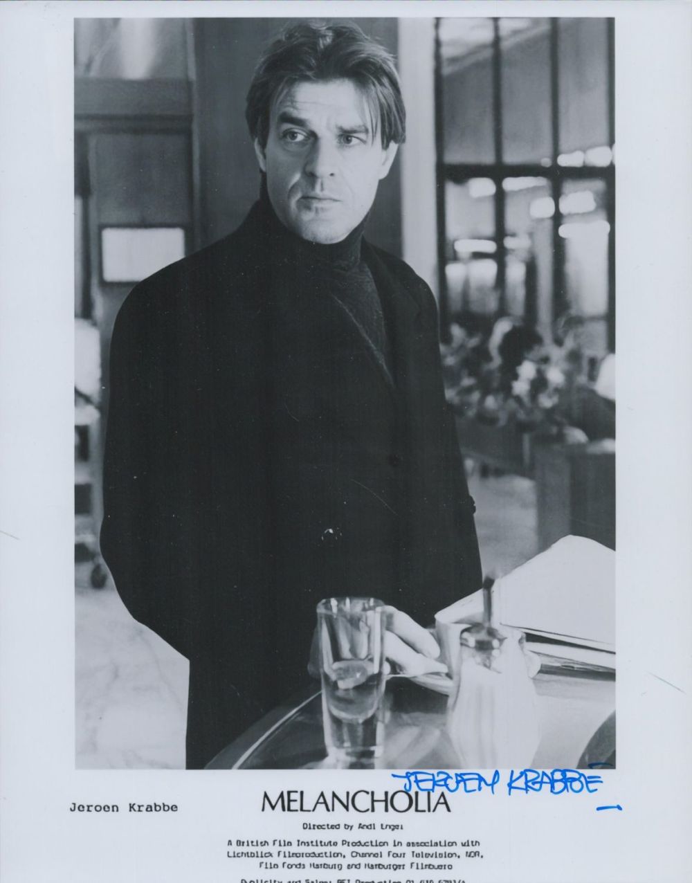 Lot 345: Jeroen Krabbe Signed Black & White Photo. Approx....