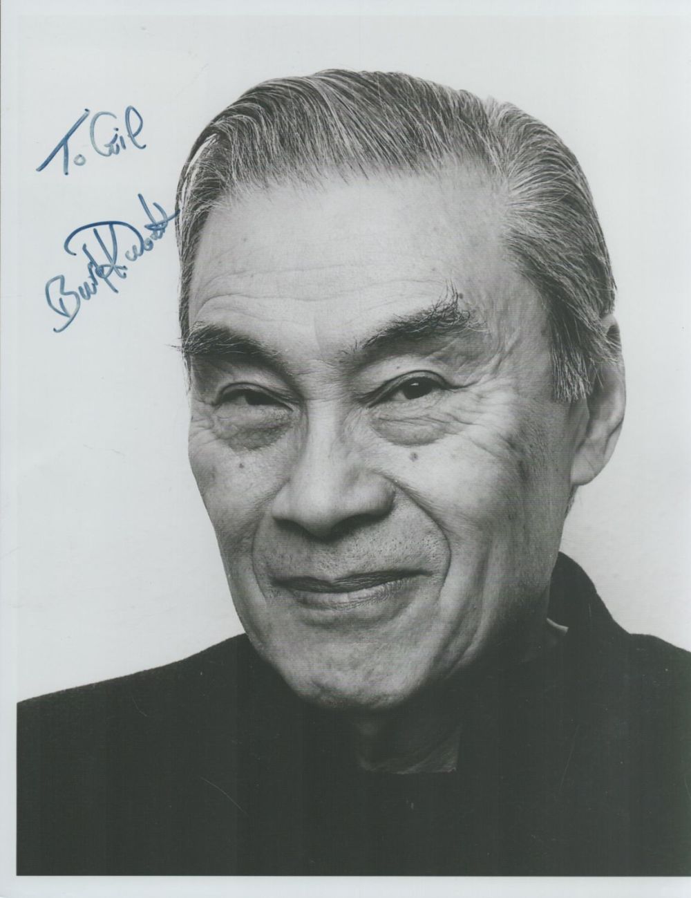 Lot 389: Burt Kwouk signed 10x8 black and white photo....