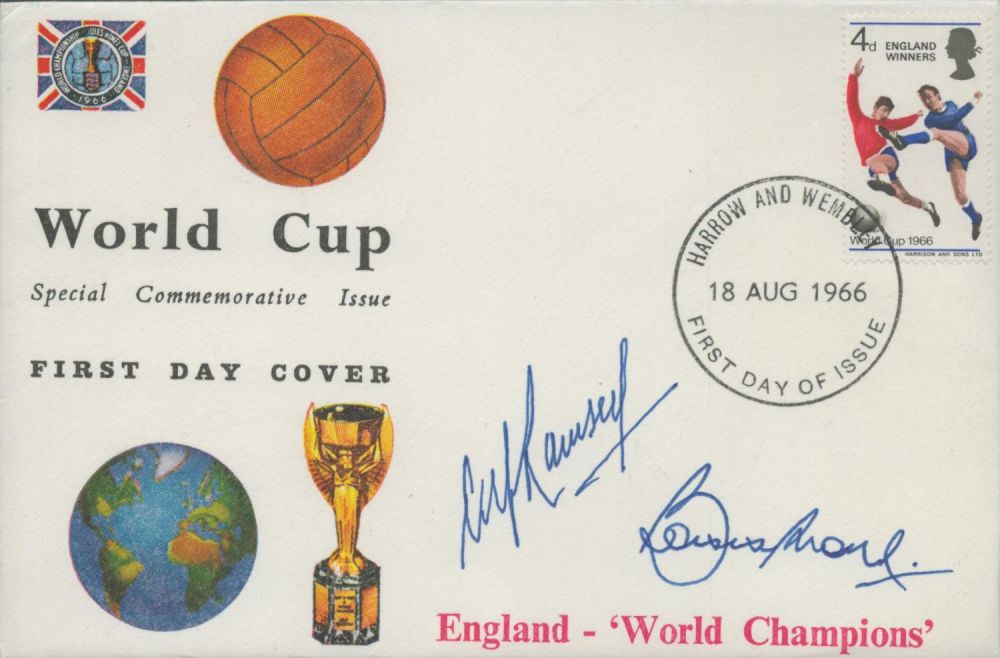 Lot 429: Football Alf Ramsey and Bobby Moore signed World...