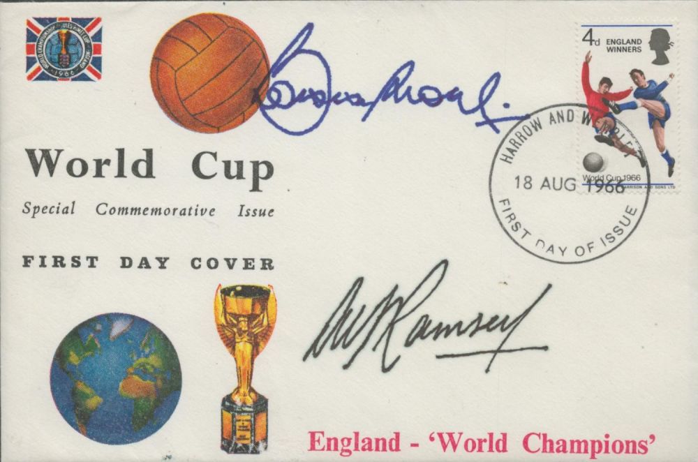Lot 430: Football Alf Ramsey and Bobby Moore signed World...