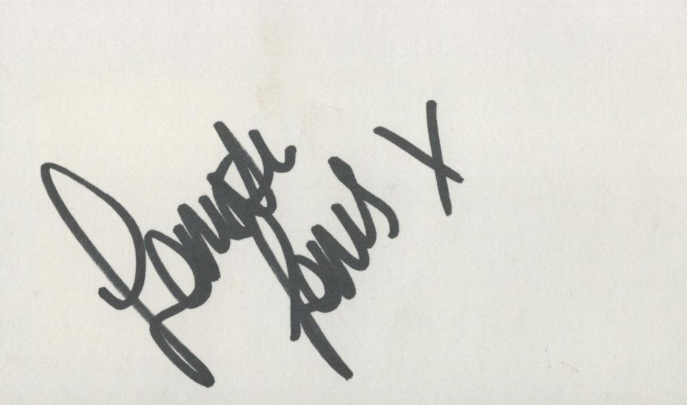 Lot 477: Samantha Janus signed 5x3 white index card. Samantha...