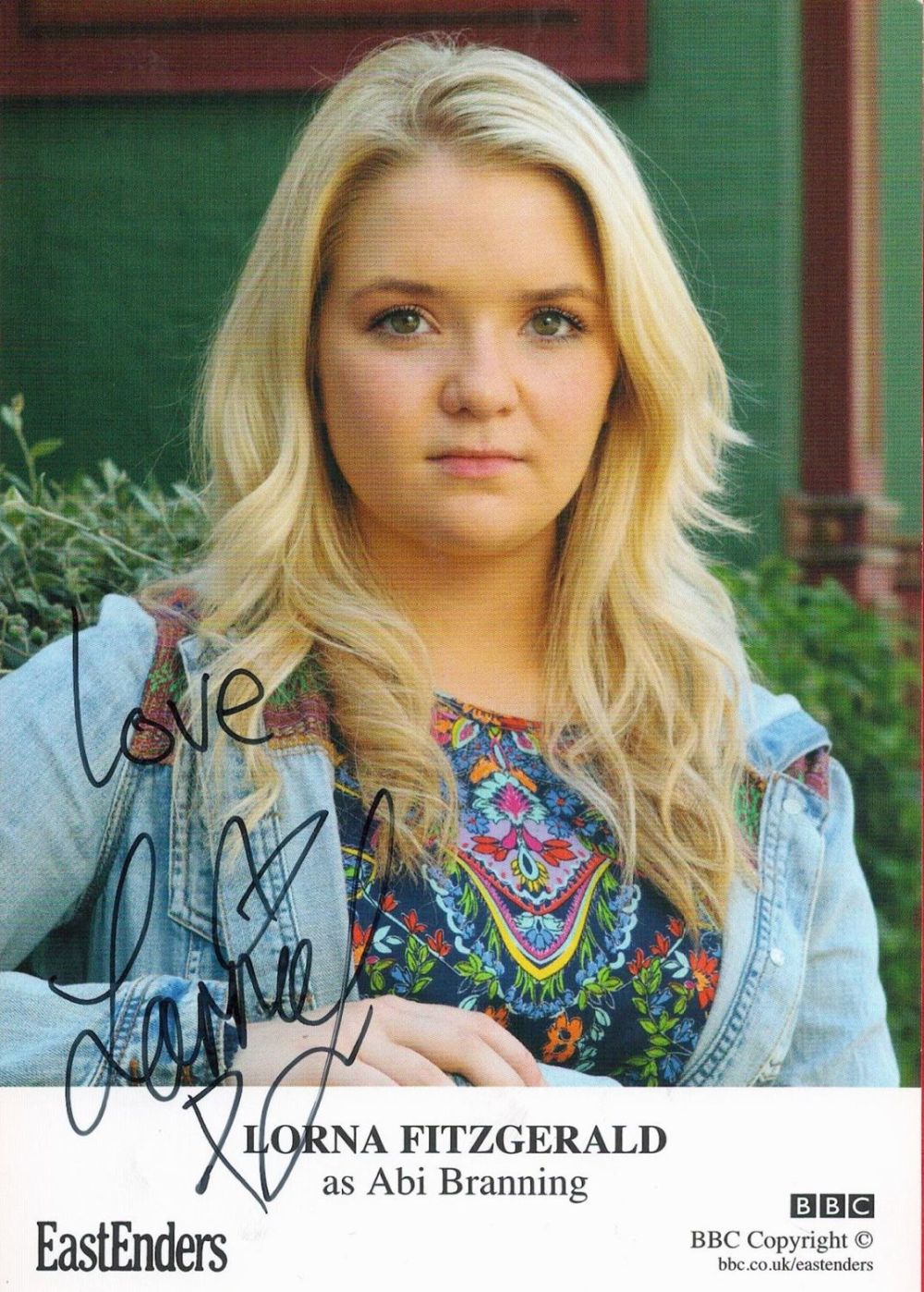 Lot 482: Lorna Fitzgerald signed EastEnders 6x4 colour promo photo....