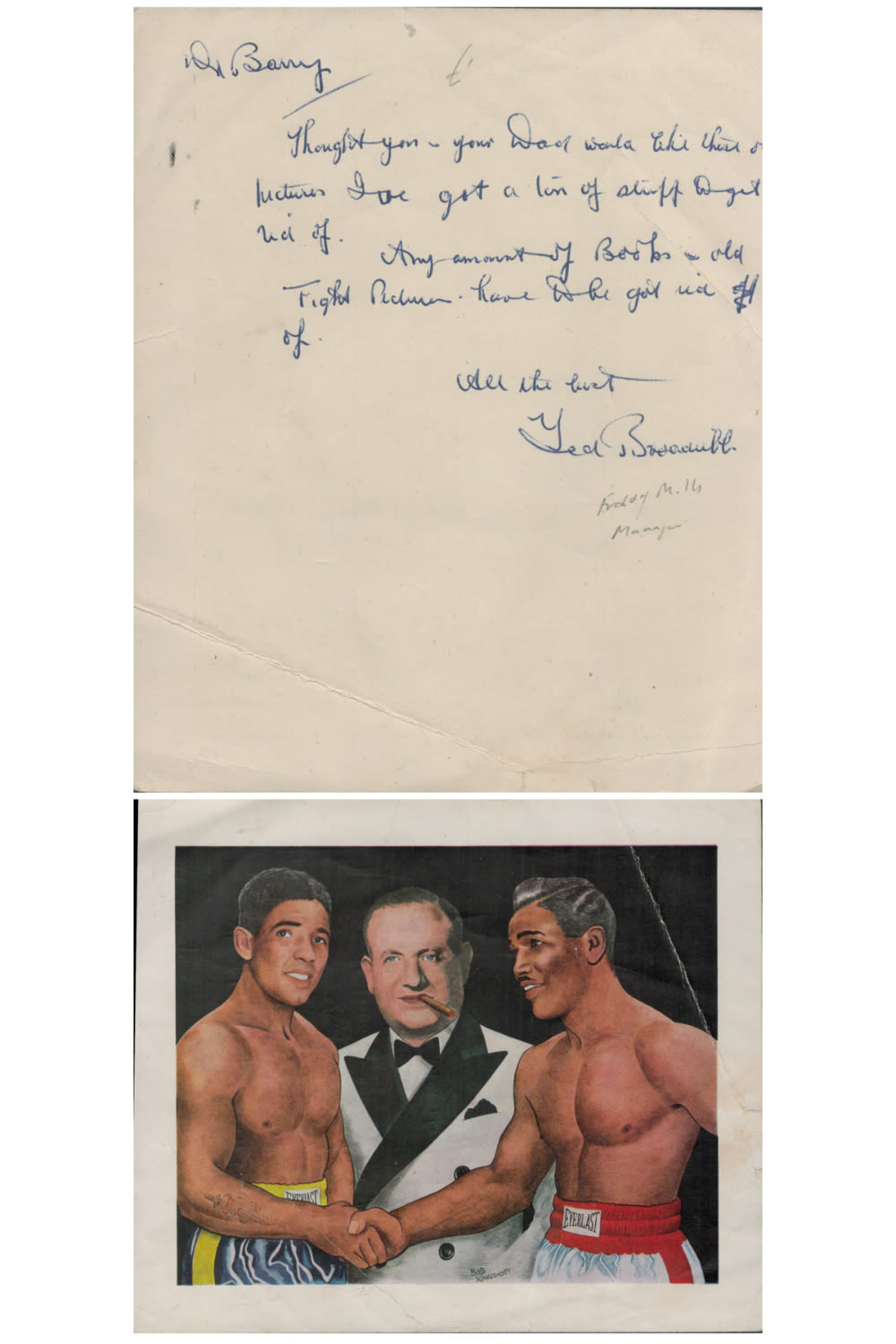 Lot 510: Boxing Ted Broadribb Former British Legendary Fight Manager...