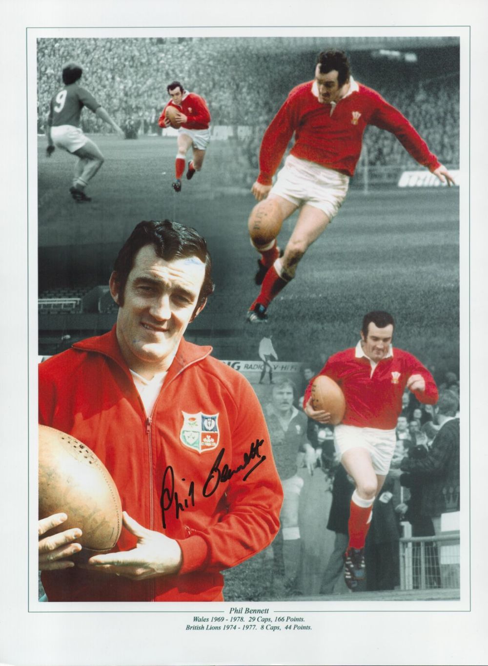 Lot 541: Rugby Phil Bennett signed 16x12 Wales and British...