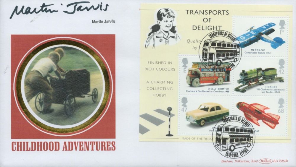 Lot 573: Martin Jarvis signed Transports of Delight FDC. 18/9/03...