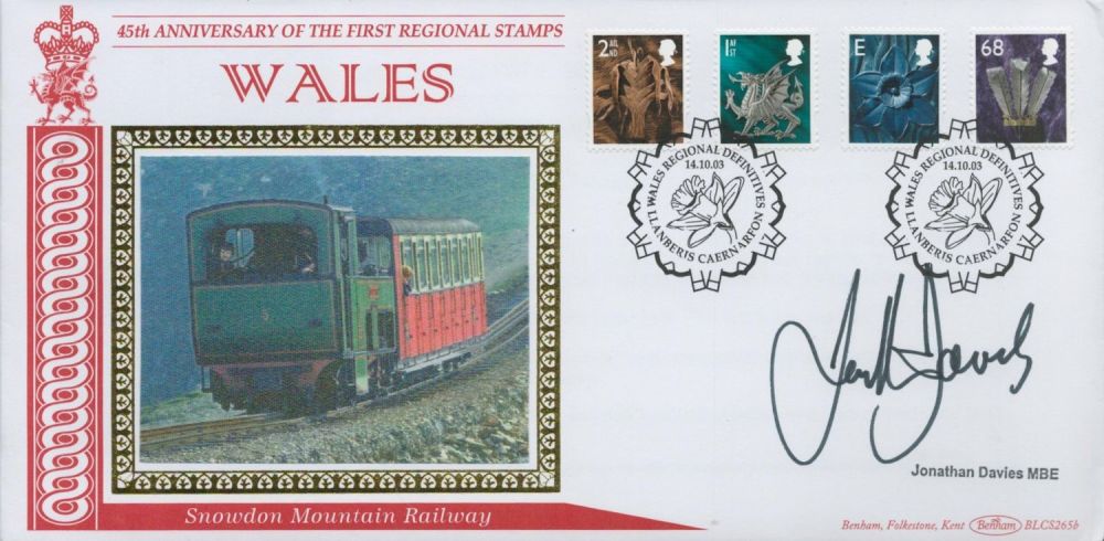 Lot 579: Jonathan Davies MBE signed Wales Regional Definitives FDC....