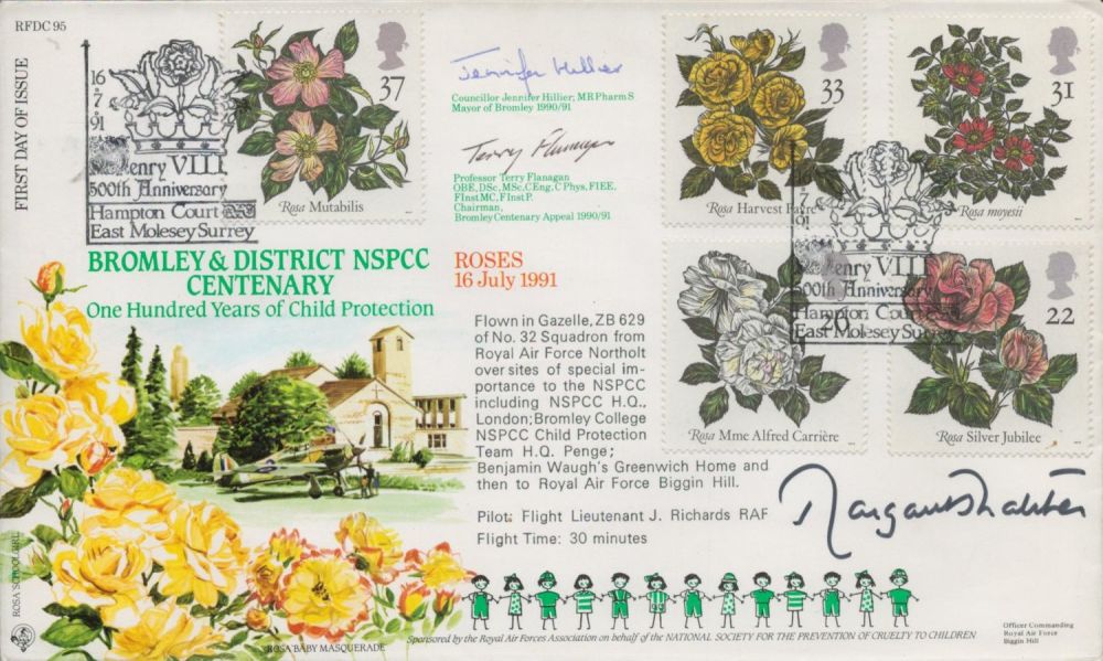 Lot 596: Prime Minister Margaret Thatcher signed 1991 Roses RAF...