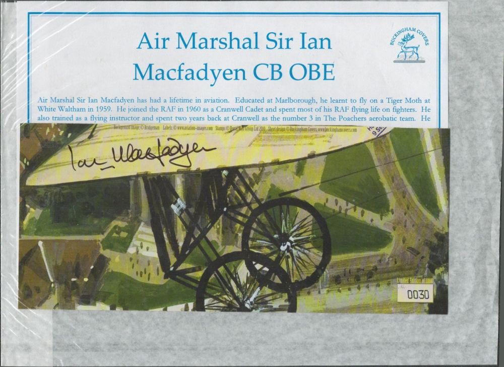 Lot 619: Air Marshall Sir Ian Macfadyen signed 8x4 page....