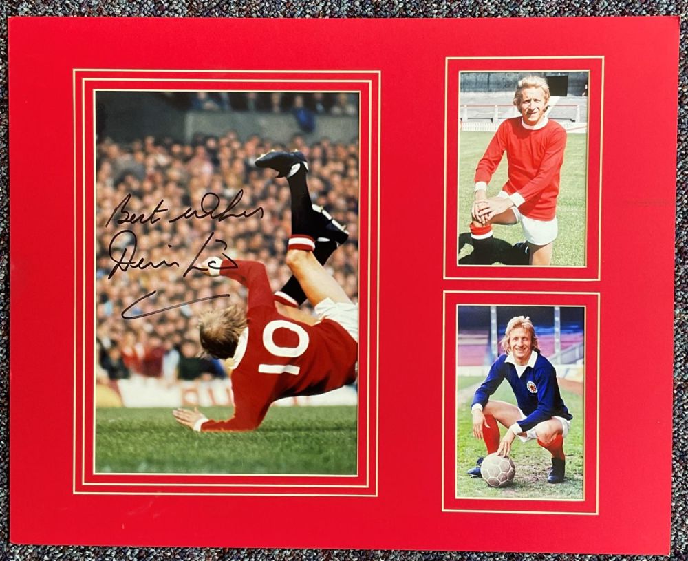 Lot 677: Football Legend Denis Law Signed 12x8 Colour Photo....