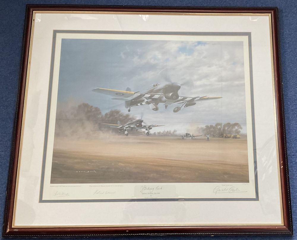 Lot 716: Multi Signed Gerald Coulson Colour Print Titled Striking...