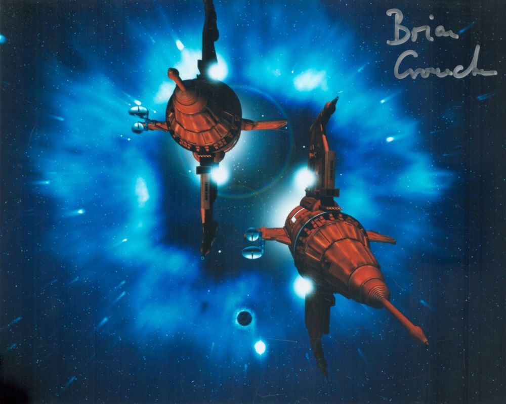 Lot 282: Brian Croucher signed 10x8 inch Blakes Seven animated...