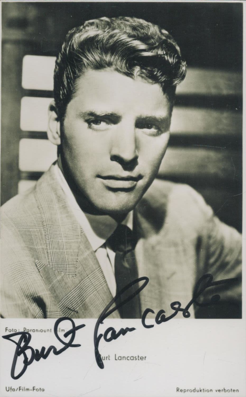 Lot 61: Burt Lancaster signed vintage 6 x 4 b/w...